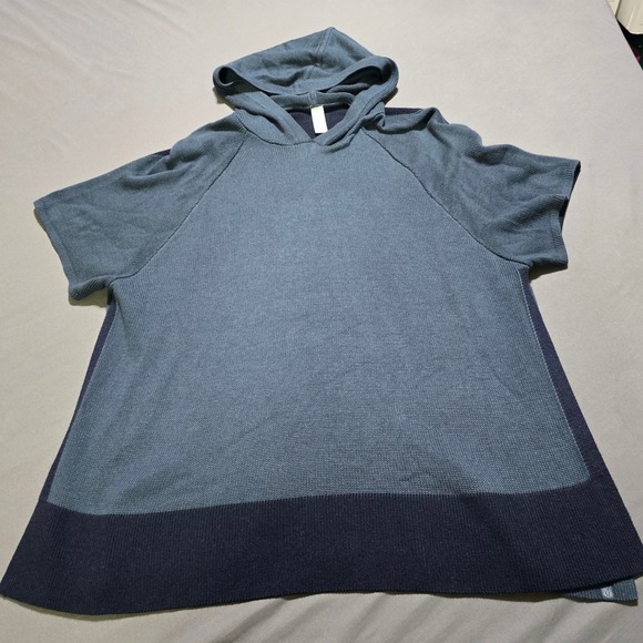 lululemon athletica Tops - Lululemon Opened Up Poncho Women XS/S Blue Cashmere Blend Short Sleeve